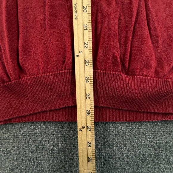 Lacoste Sweater Men Red V Neck Croc Logo Large Pullover Cotton Preppy Tennis - Picture 4 of 12